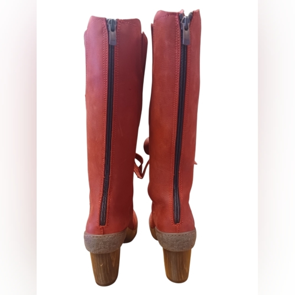 El Naturalista Red Leather Heeled Boots EUC Size36 - Picture 4 of 11